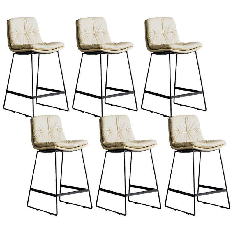 Scandinavian Low Back Coffee Shop Matte Finish Upholstered Bar Stools