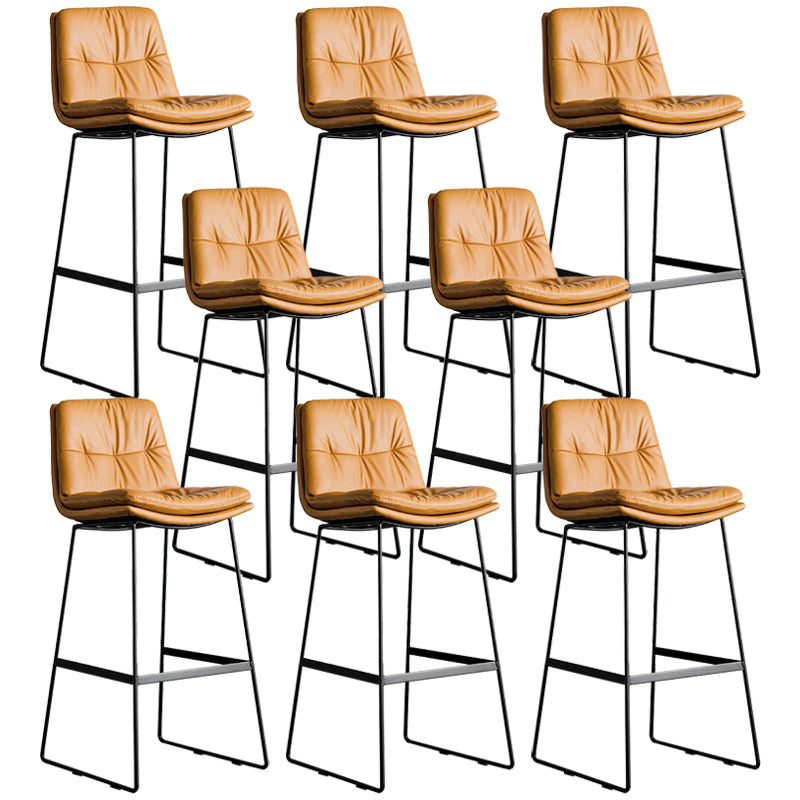 Scandinavian Low Back Coffee Shop Matte Finish Upholstered Bar Stools