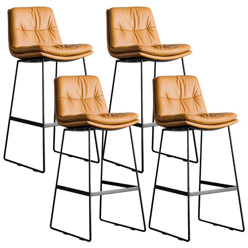 Scandinavian Low Back Coffee Shop Matte Finish Upholstered Bar Stools