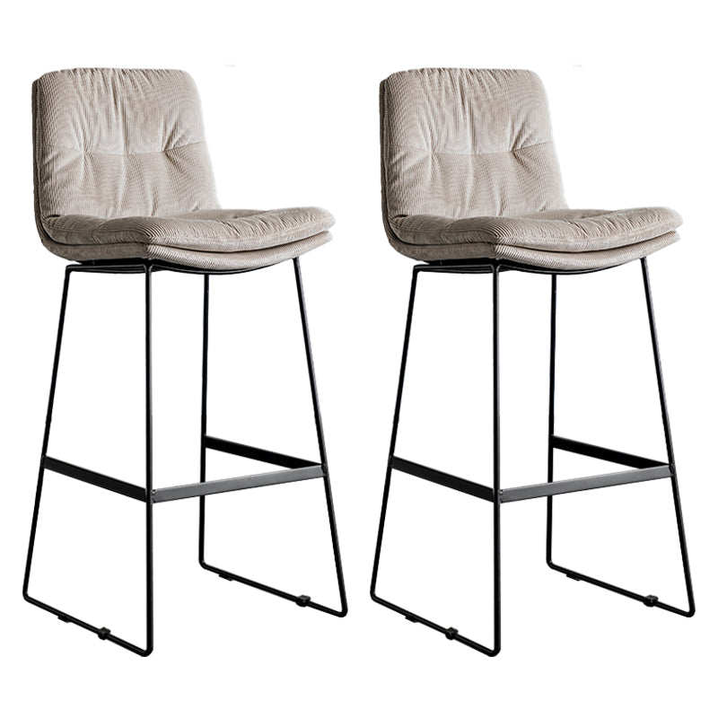 Scandinavian Low Back Coffee Shop Matte Finish Upholstered Bar Stools