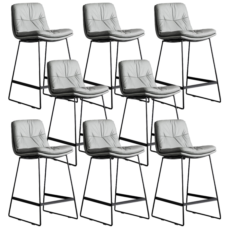 Scandinavian Low Back Coffee Shop Matte Finish Upholstered Bar Stools