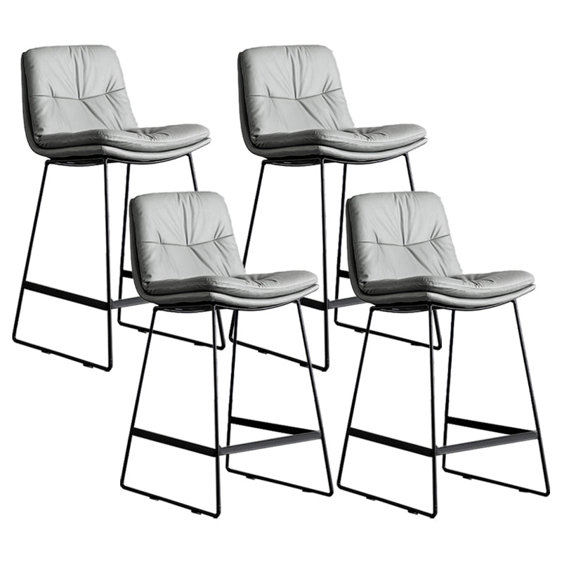 Scandinavian Low Back Coffee Shop Matte Finish Upholstered Bar Stools
