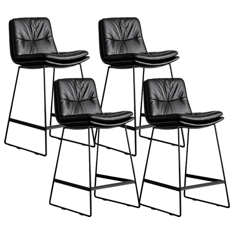 Scandinavian Low Back Coffee Shop Matte Finish Upholstered Bar Stools