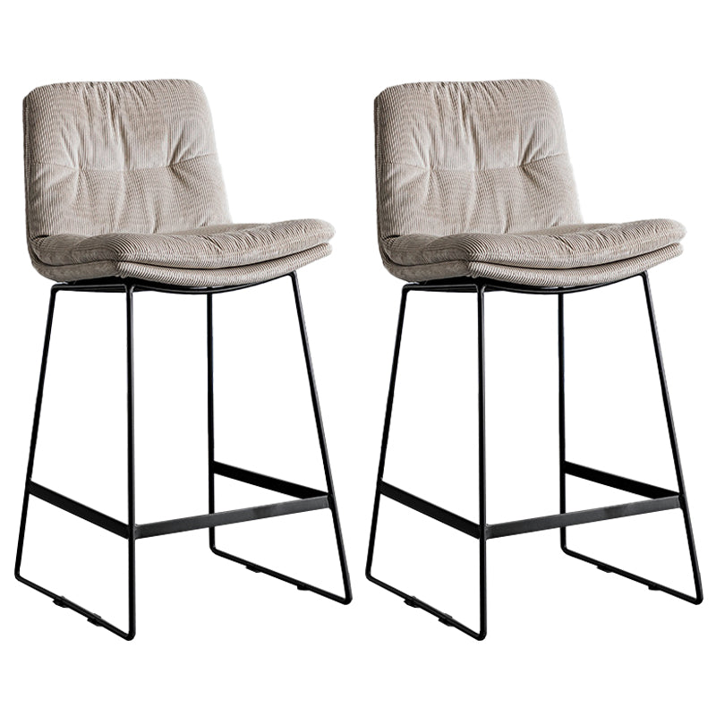 Scandinavian Low Back Coffee Shop Matte Finish Upholstered Bar Stools