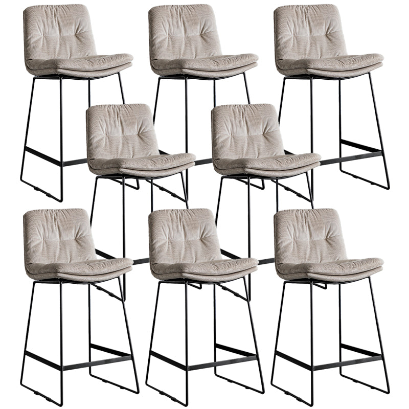 Scandinavian Low Back Coffee Shop Matte Finish Upholstered Bar Stools