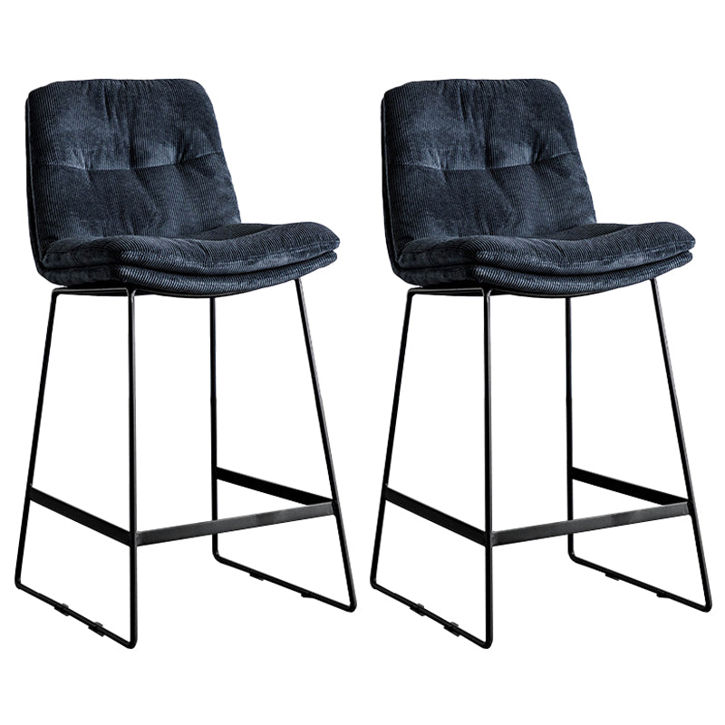 Scandinavian Low Back Coffee Shop Matte Finish Upholstered Bar Stools