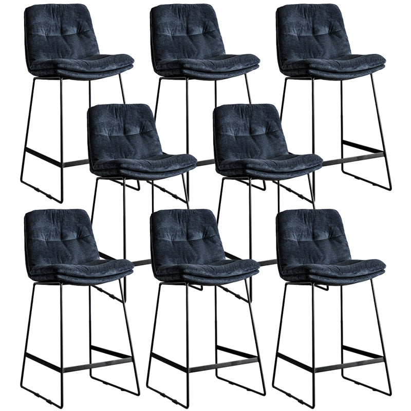 Scandinavian Low Back Coffee Shop Matte Finish Upholstered Bar Stools
