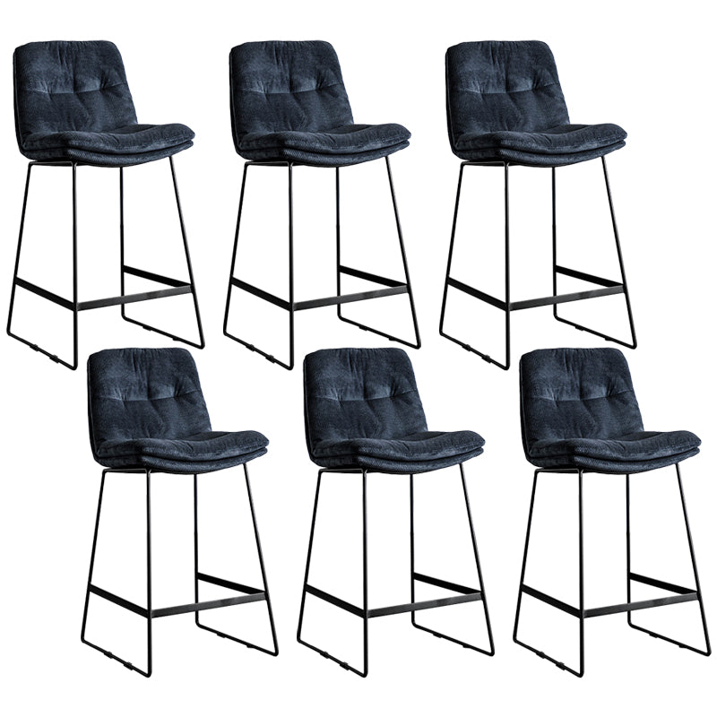 Scandinavian Low Back Coffee Shop Matte Finish Upholstered Bar Stools