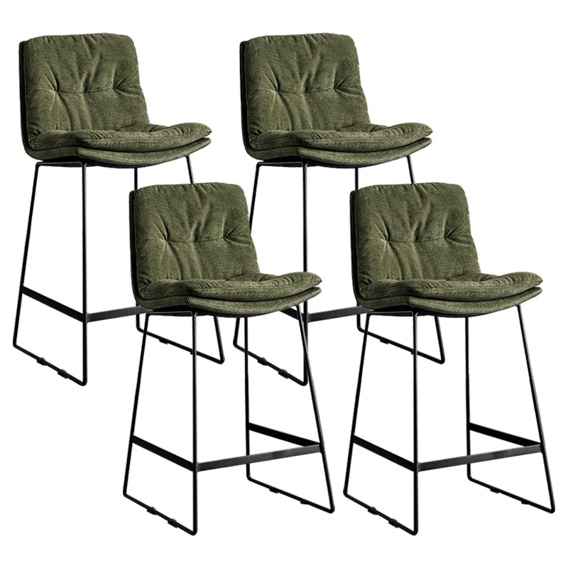 Scandinavian Low Back Coffee Shop Matte Finish Upholstered Bar Stools