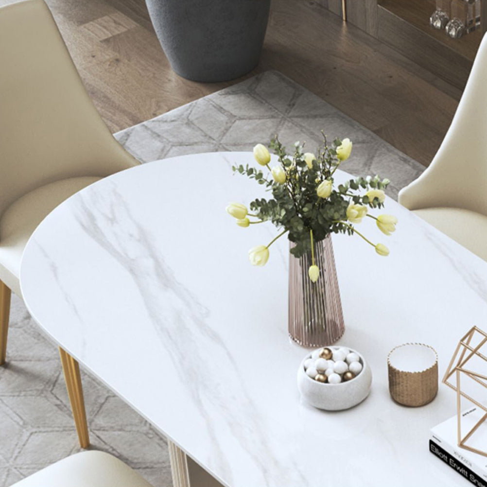 Glam 1/2/5/6/7/8 Pieces Dining Set Sintered Stone Dining Table Set