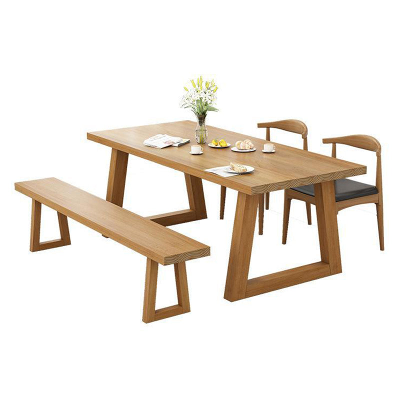 Modern Style 1/4/6 Pieces Dining Bench Set Solid Wood Dining Table and Chairs