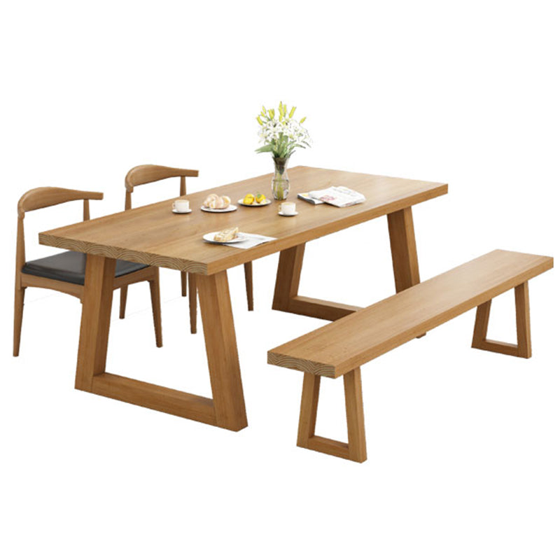 Modern Style 1/4/6 Pieces Dining Bench Set Solid Wood Dining Table and Chairs