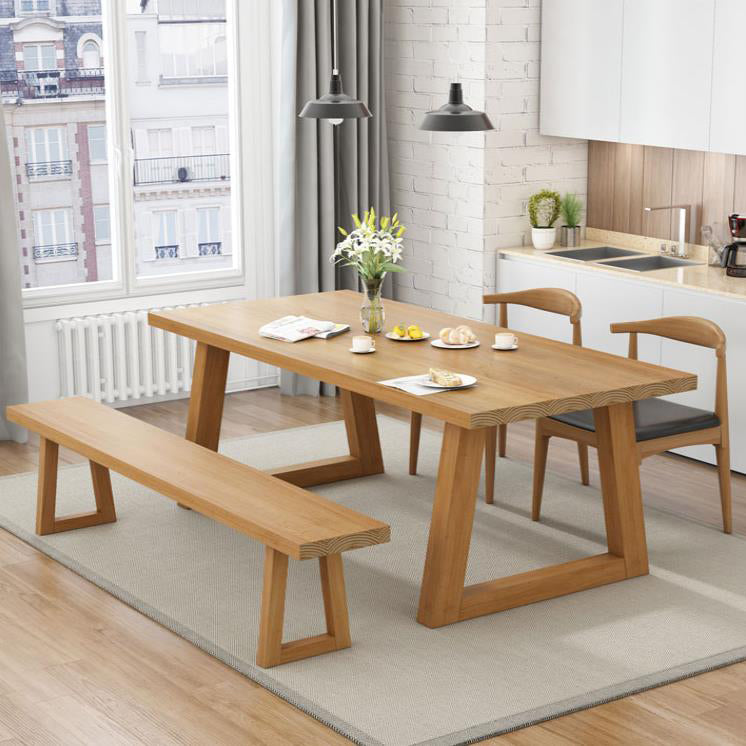 Modern Style 1/4/6 Pieces Dining Bench Set Solid Wood Dining Table and Chairs
