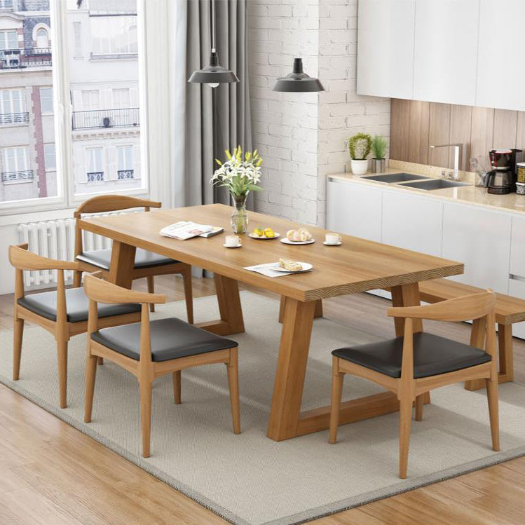 Modern Style 1/4/6 Pieces Dining Bench Set Solid Wood Dining Table and Chairs