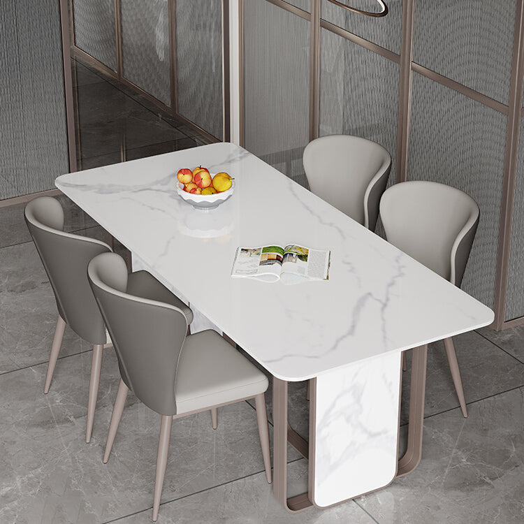 Designer Style Sintered Stone Dining Set Rectangle 1/3/4/5 Pieces Dining Table with Chairs