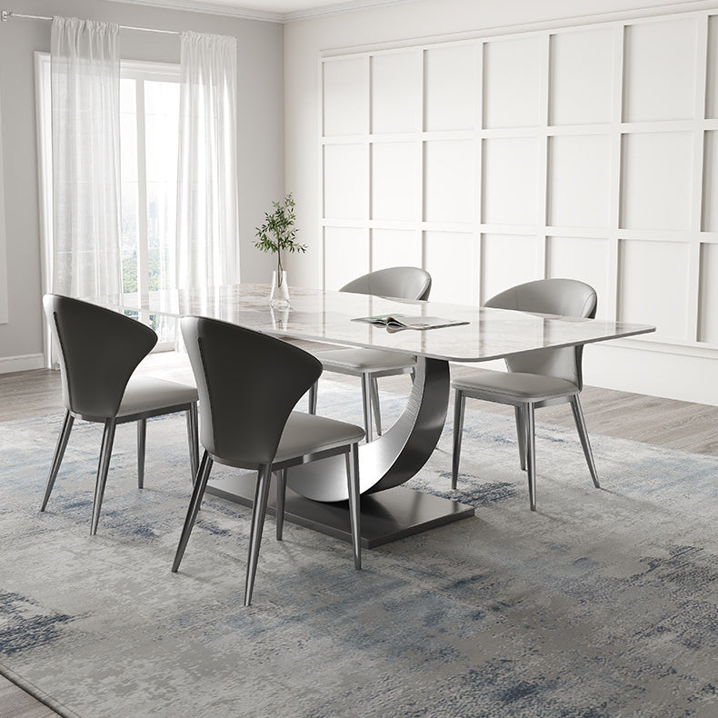 1/3/4/5/7/8 Pcs Sintered Stone Dining Table Set Pedestal Dining Table