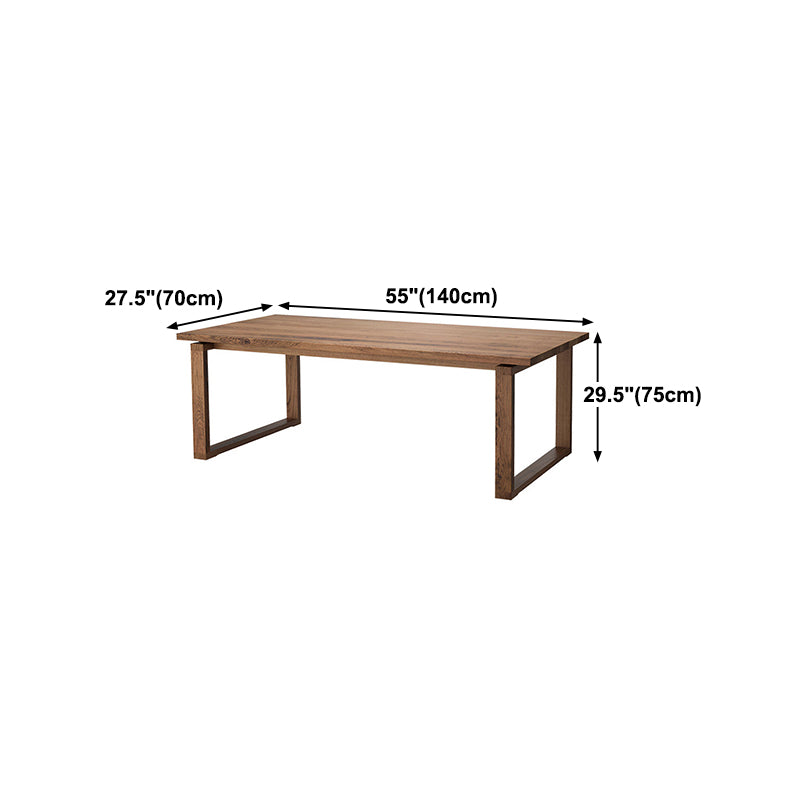 Solid Wood Top Dining Table Contemporary Rectangle Dining Table with Sled Base