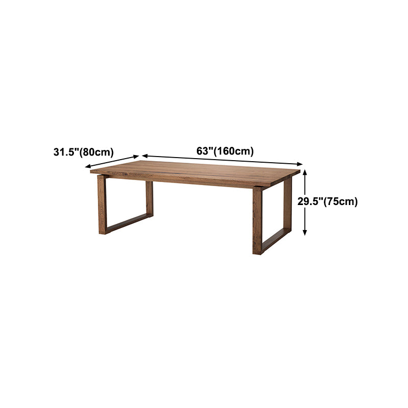 Solid Wood Top Dining Table Contemporary Rectangle Dining Table with Sled Base