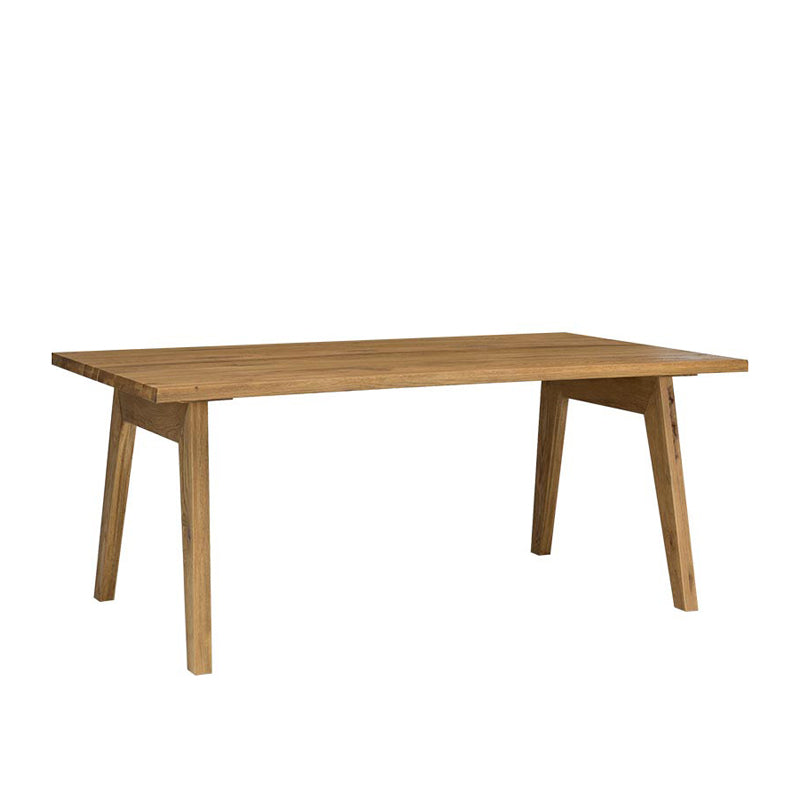 Table à manger avec plateau en bois massif, table rectangulaire de luxe traditionnelle avec 4 pieds en bois