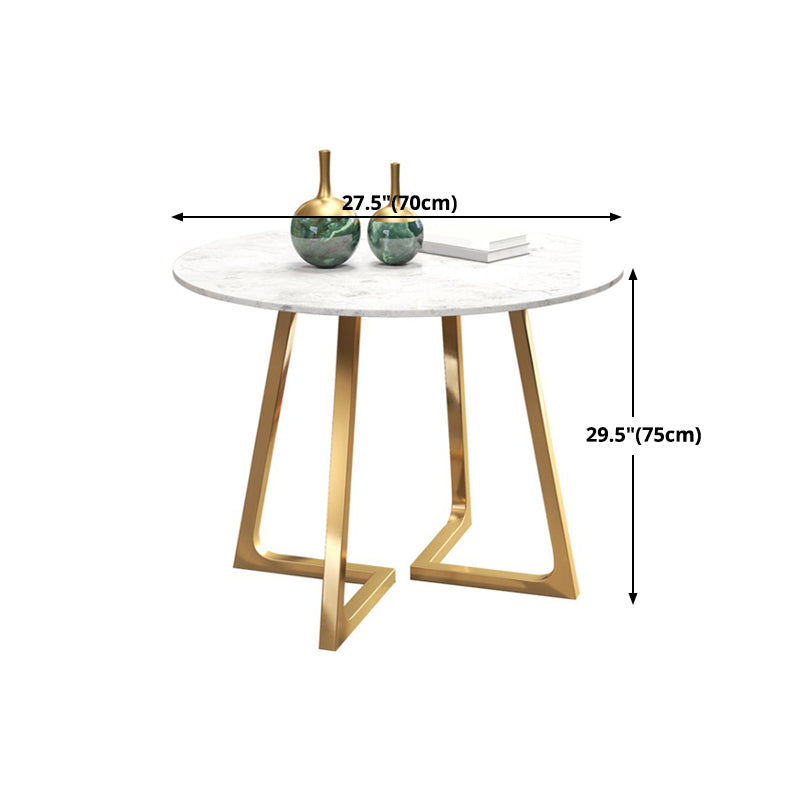 Sintered Stone Top Modern White Table for Restaurant Round Dining Table with Pedestal Base