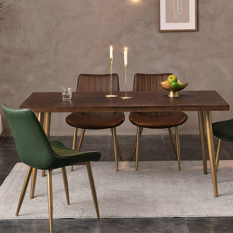 Rectangle Dining Side Table Traditional Luxury Solid Wood Dinner Table with 4 Legs