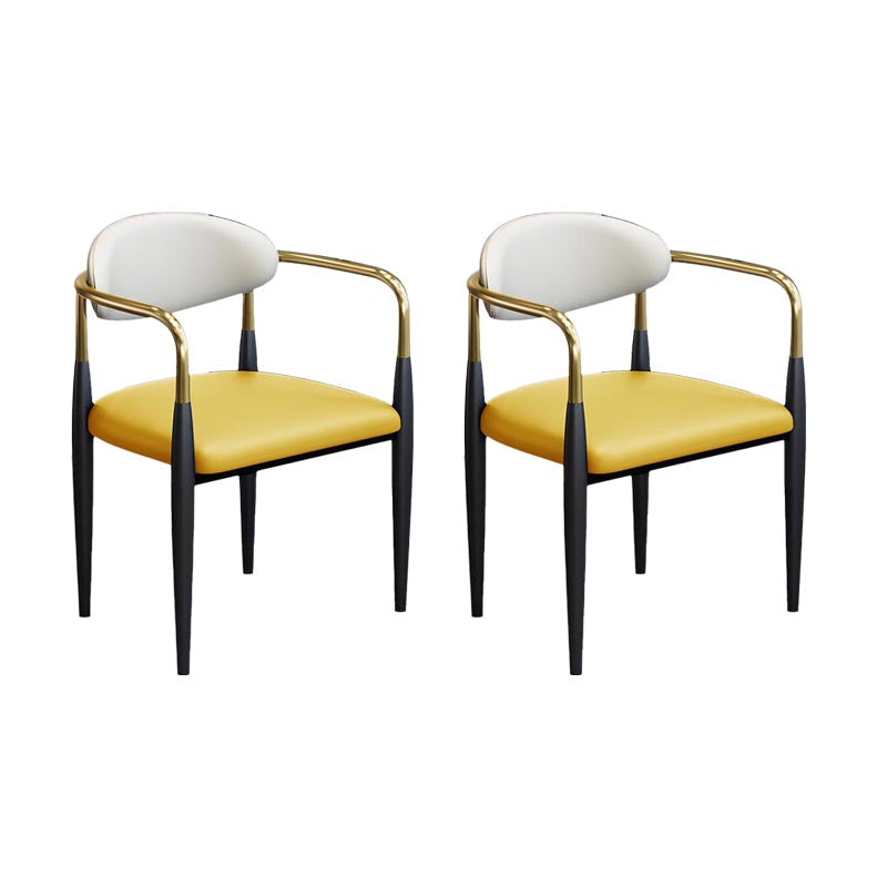 Modern Style Arm Chair Leather Open Back Dining Chair for Dining Room