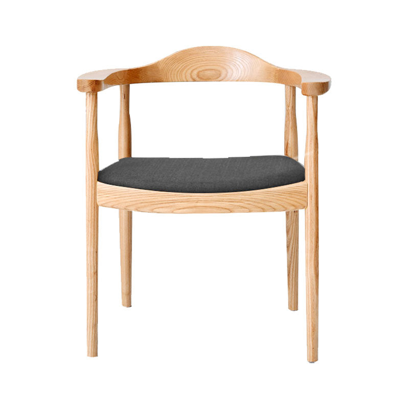 Modern Style Arm Chair Solid Wood Open Back Indoor Dining Chair