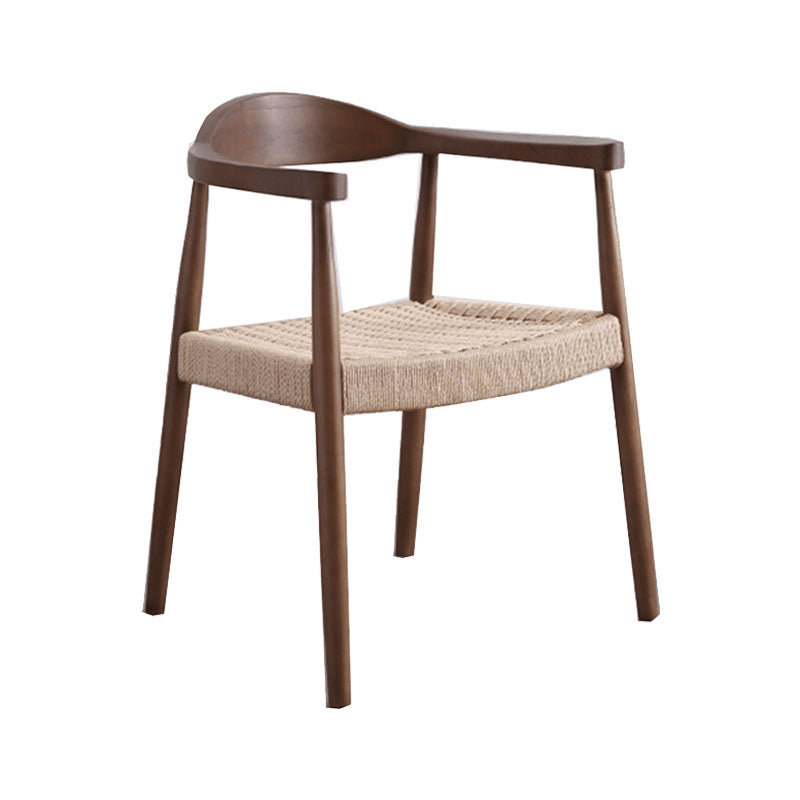 Modern Style Arm Chair Solid Wood Open Back Indoor Dining Chair