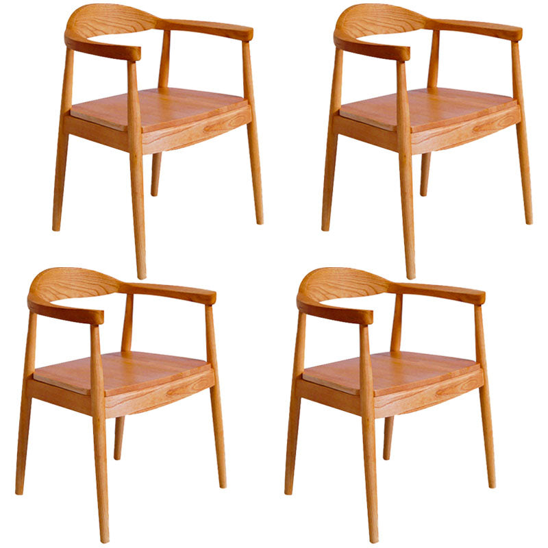 Modern Style Arm Chair Solid Wood Open Back Indoor Dining Chair