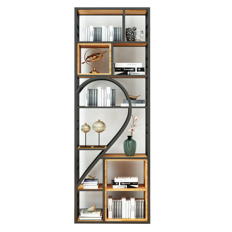 79"H Bookcase Open Back Industrial Style Bookshelf for Study Room Home Office