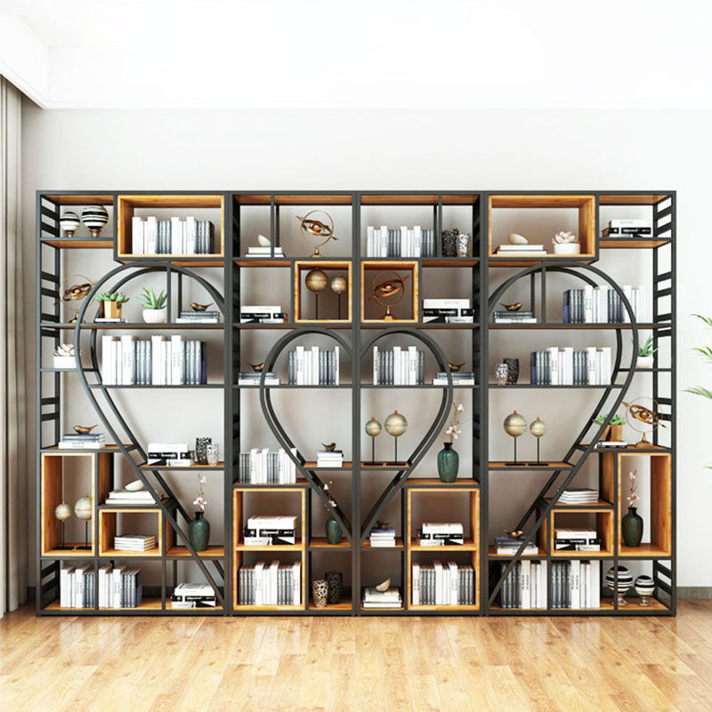 79"H Bookcase Open Back Industrial Style Bookshelf for Study Room Home Office