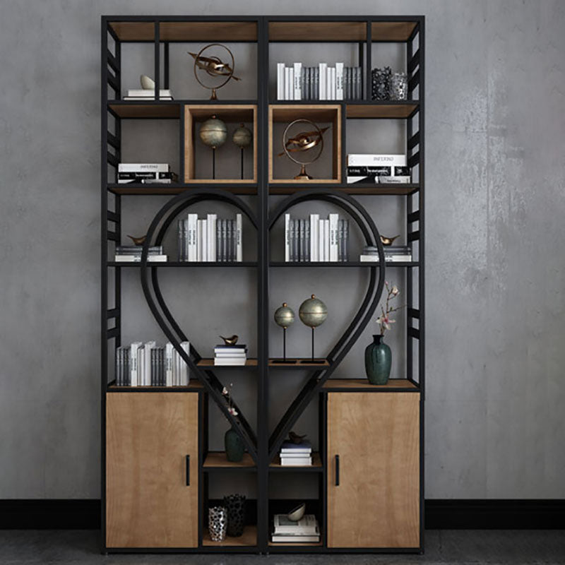 79"H Bookcase Open Back Industrial Style Bookshelf for Study Room Home Office