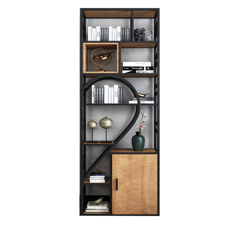 79"H Bookcase Open Back Industrial Style Bookshelf for Study Room Home Office