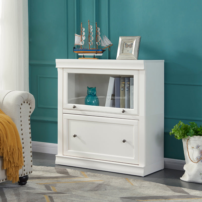 Wooden Standard Bookcase Modern Style White Colour Closed Back Bookshelf