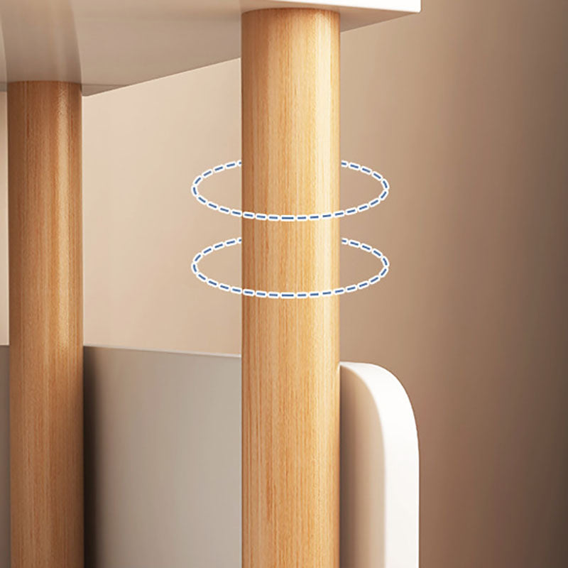 Scandinavian Vertical Bookshelf Open Etagere Manufactured Wood and Solid Wood Bookcase