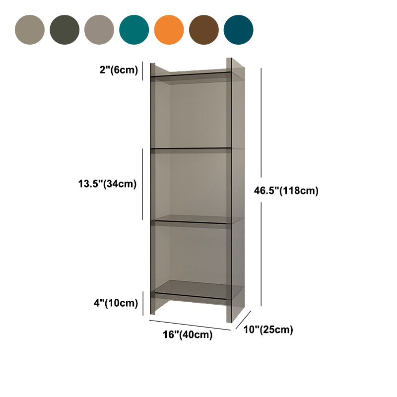 10"W Bookshelf Glam Style Closed Back Acrylic Bookcase for Office Home Study Room