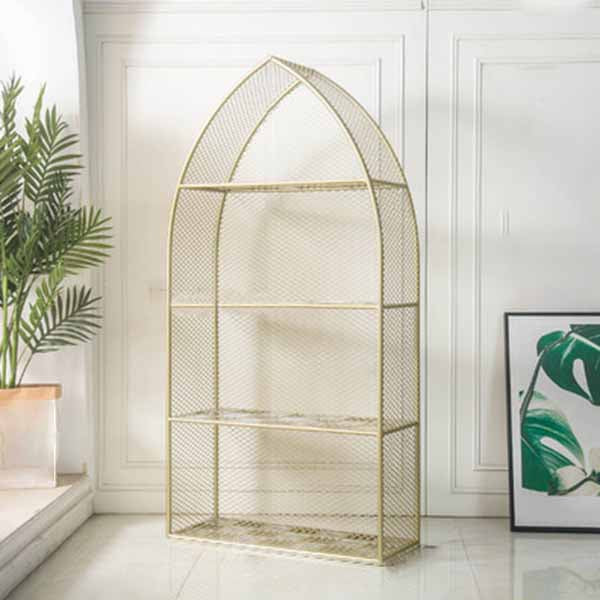 Closed Back Bookcase Glam Style Bookshelf for Office Home and Study Room