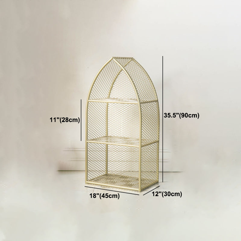 Closed Back Bookcase Glam Style Bookshelf for Office Home and Study Room