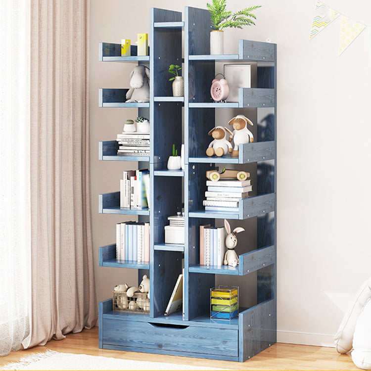 Scandinavian Manufactured Wood Etagere Bookshelf Vertical Open Bookcase for Home