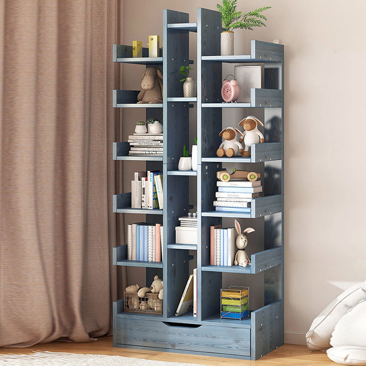 Scandinavian Manufactured Wood Etagere Bookshelf Vertical Open Bookcase for Home