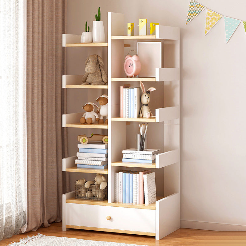 Scandinavian Manufactured Wood Etagere Bookshelf Vertical Open Bookcase for Home