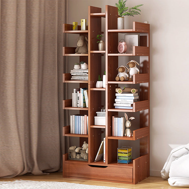 Scandinavian Manufactured Wood Etagere Bookshelf Vertical Open Bookcase for Home