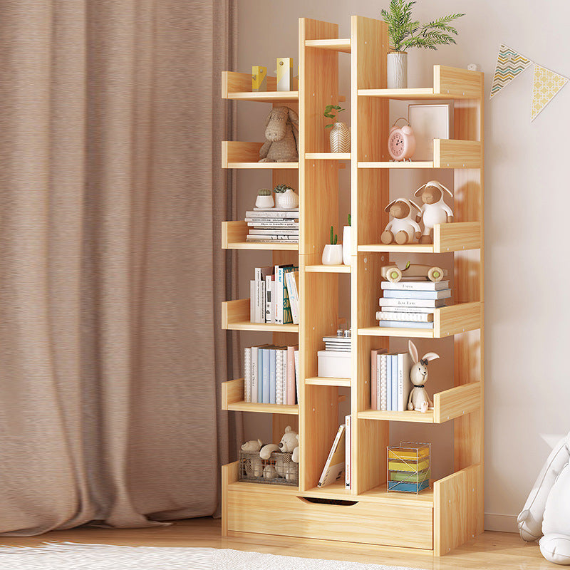 Scandinavian Manufactured Wood Etagere Bookshelf Vertical Open Bookcase for Home