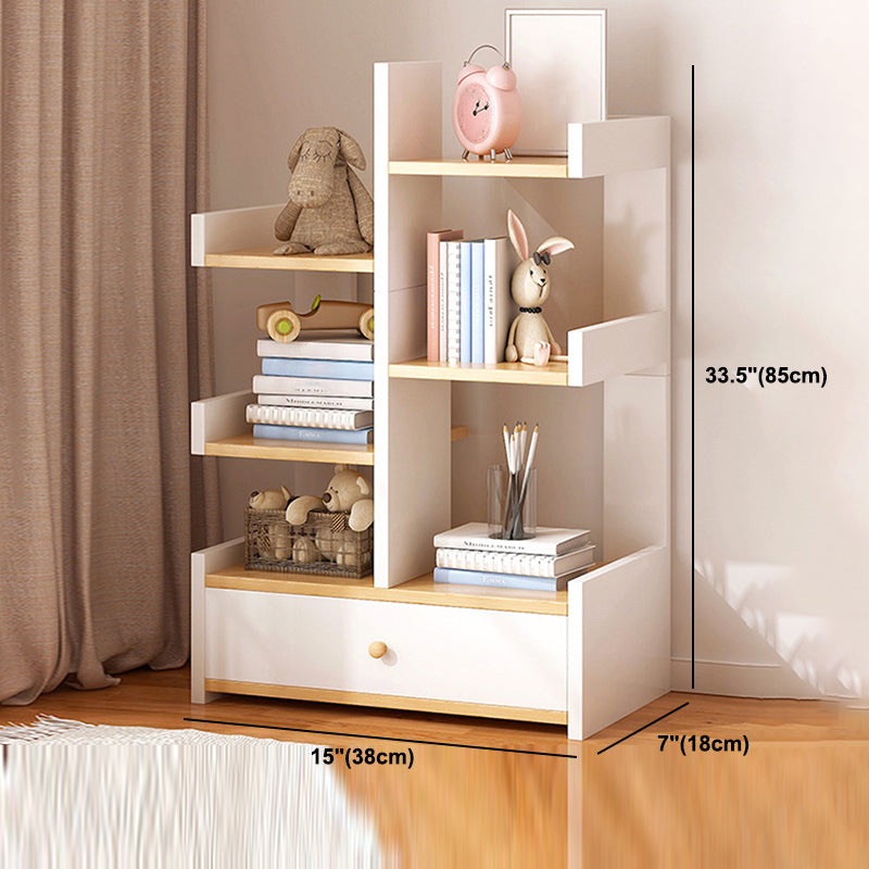 Scandinavian Manufactured Wood Etagere Bookshelf Vertical Open Bookcase for Home