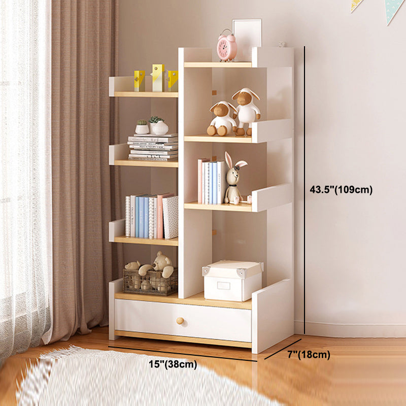 Scandinavian Manufactured Wood Etagere Bookshelf Vertical Open Bookcase for Home