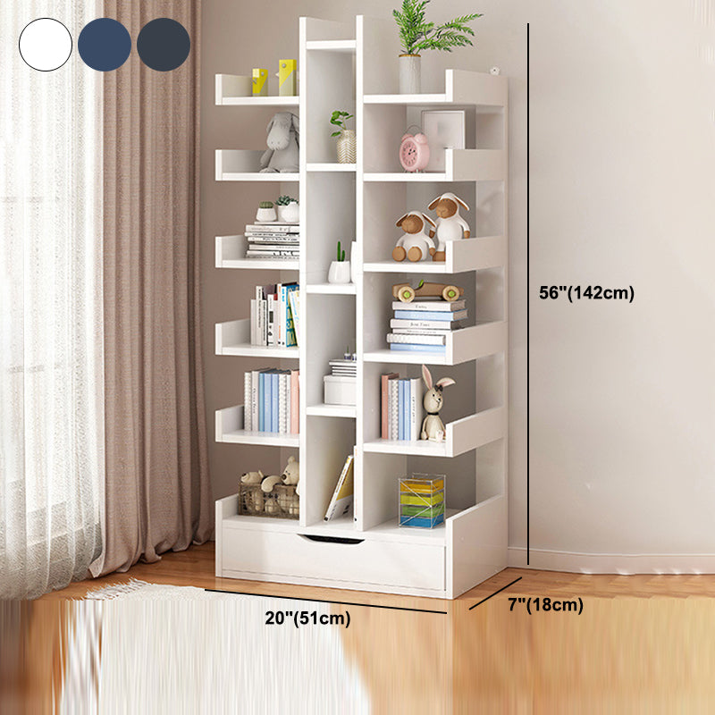Scandinavian Manufactured Wood Etagere Bookshelf Vertical Open Bookcase for Home