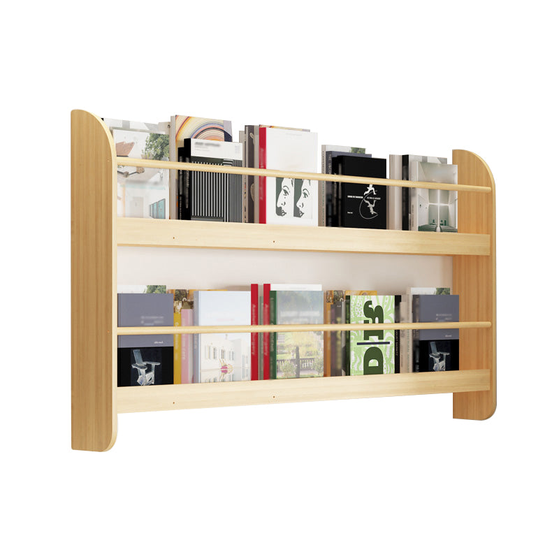 Contemporary Wall Unit Bookshelf Natural Pine Wood Bookcase for Bedroom