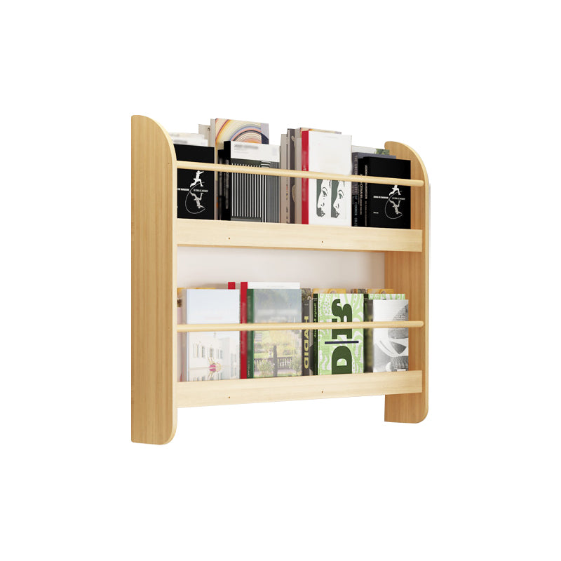 Contemporary Wall Unit Bookshelf Natural Pine Wood Bookcase for Bedroom
