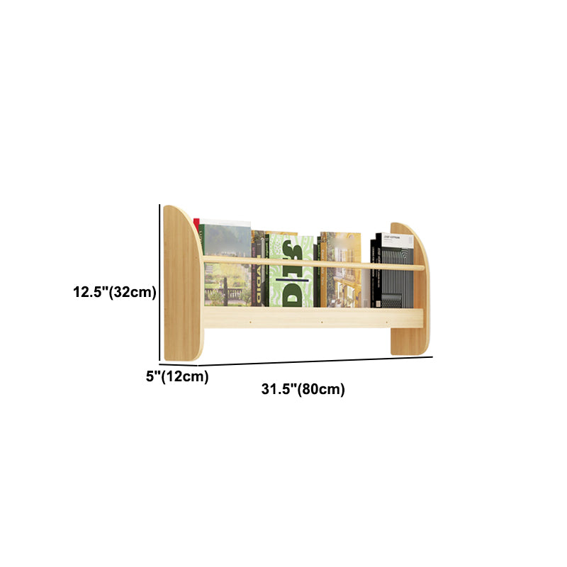 Contemporary Wall Unit Bookshelf Natural Pine Wood Bookcase for Bedroom
