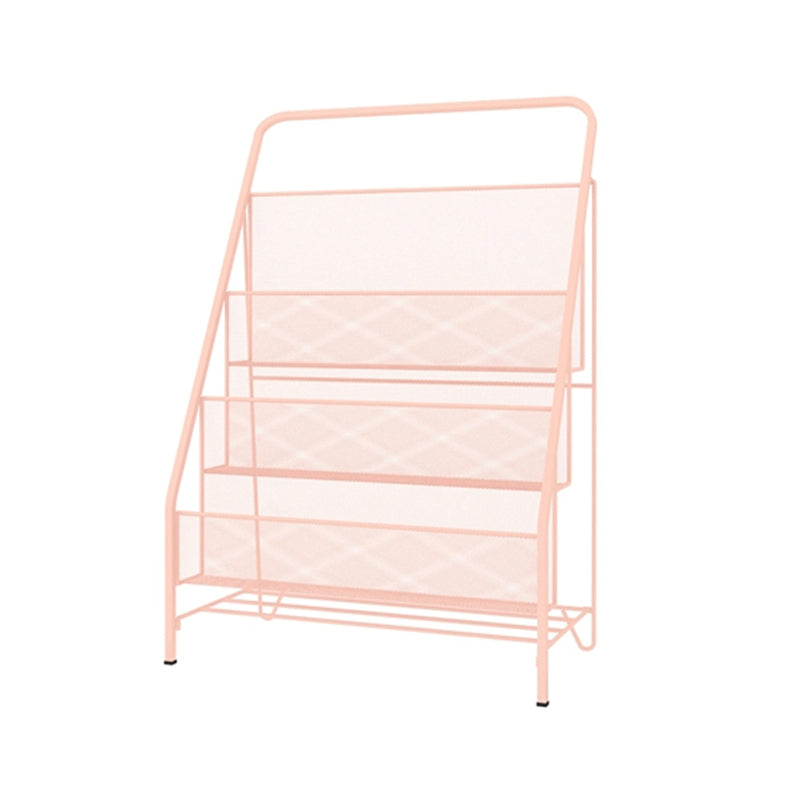 Modern Metal Ladder Bookshelf Iron Closed Back Bookcase for Home